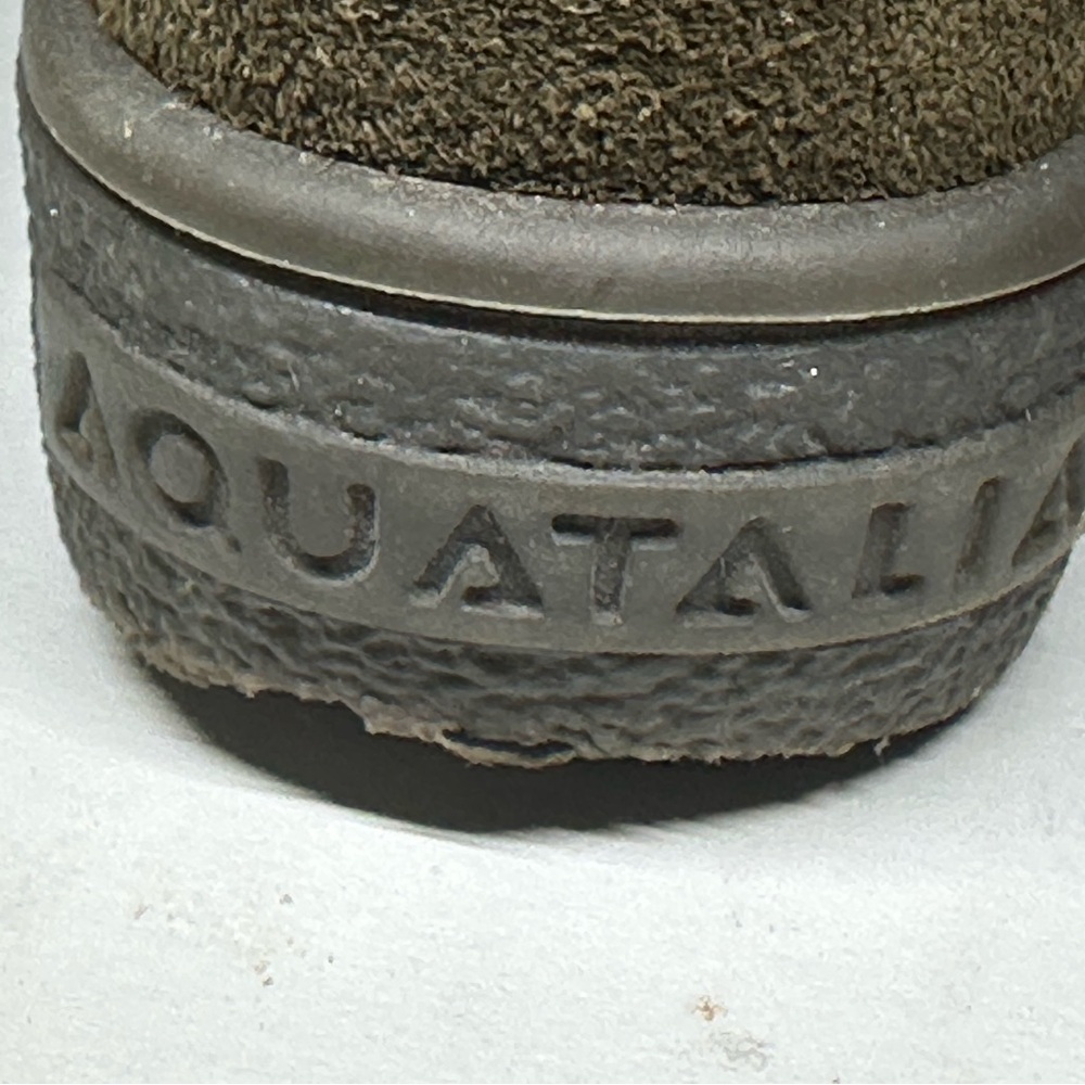 Aquatalia Brown Suede Cindy Wedge Boots with Cream Fur Size 7 Made in Italy - Picture 3 of 7